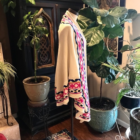 Saffron kimono sweater knit scarf wrap cover up - Picture 6 of 8